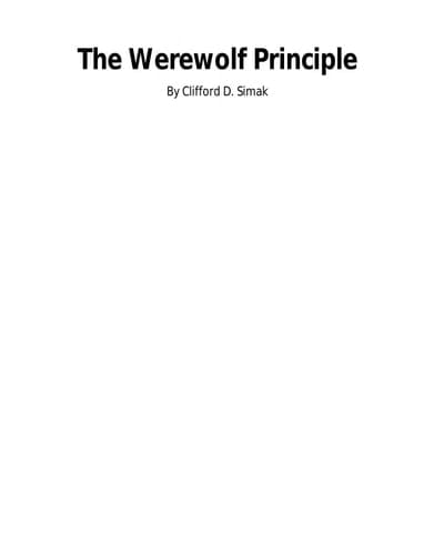 The Werewolf Principle book cover