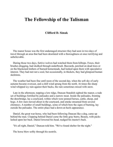 The Fellowship of the Talisman book cover